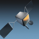 A rendering of the OneWeb satellite, which will be smaller than a fully-grown person.